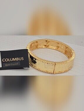 Columbus Gold Dipped Chunky  Stretch Bracelet